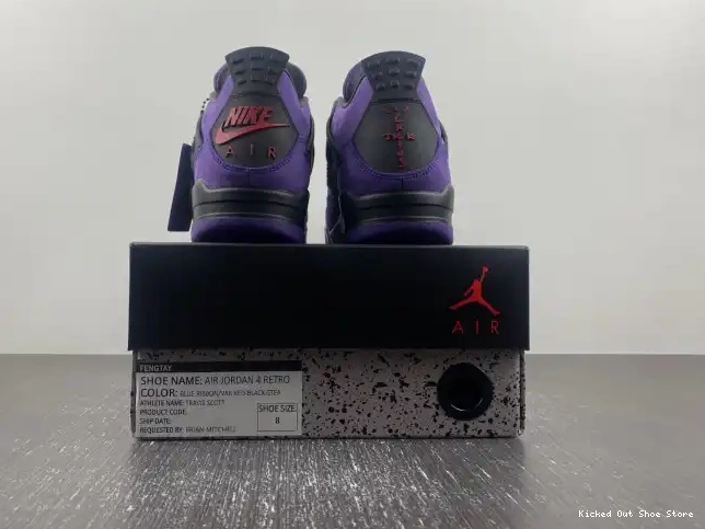 Kick Theory x Suede Scott Jordan 4 Purple Air Travis 0623